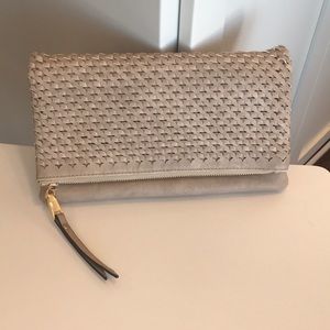 Vegan leather fold over clutch